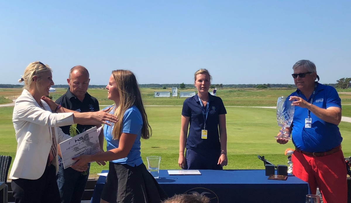 Sara Kjellker winner of the 2019 Carpe Diem Beds Open on the Swedish Golf Tour